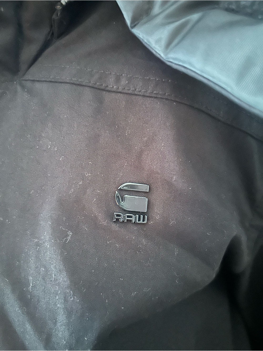 G-Star RAW Men's Black Puffer Jacket with Logo Badge